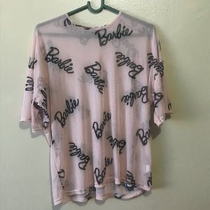 Missguided x Barbie collection pink mesh top